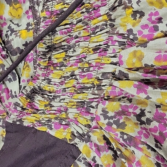 Sacred Threads Boho Hippie mixed print shirred back waist tiered dress. Size S - Picture 8 of 11